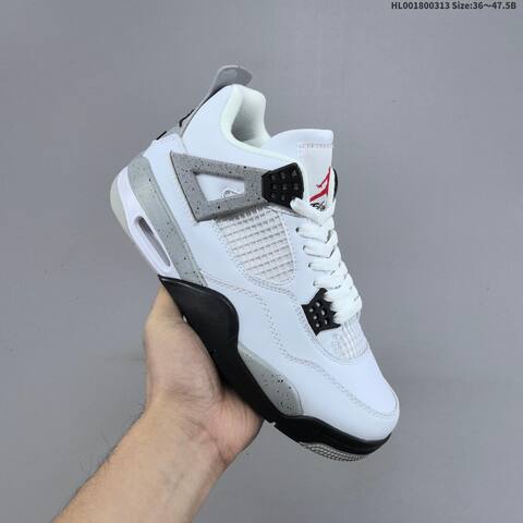 Air Jordan 4 Retro OG White Cement Replica AIR JORDAN 4 Aj4 Lifestyle (BS-66554)