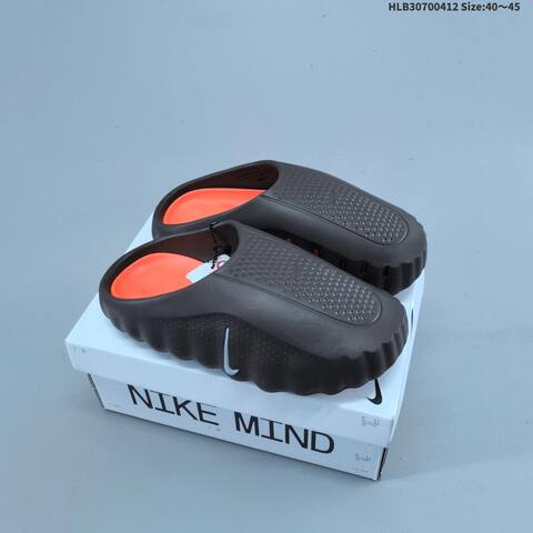 Nike 001 HQ4307 Black White Grey Orange EU 40-45 Slides - Men's (BS-60804)