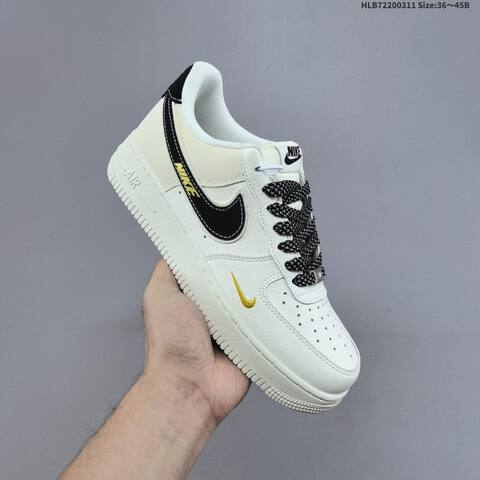 Nike Air Force 1 07 LV8 CS5288-086 Off White Black Gold EU 36-45 Sneaker - Unisex (BS-61369)