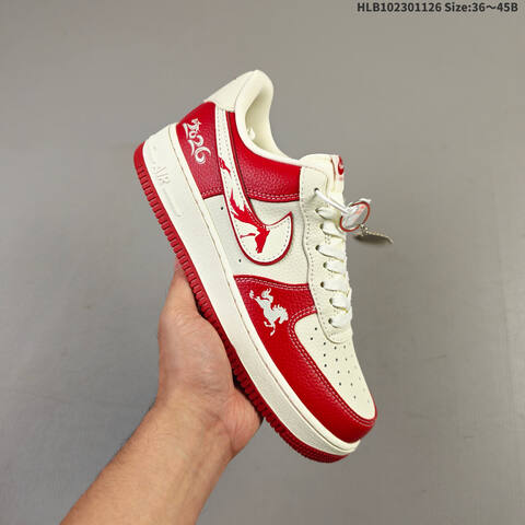 Nike Air Force 1 07 Off White Red Black EU 36-45 Sneaker - Unisex (BS-63050)