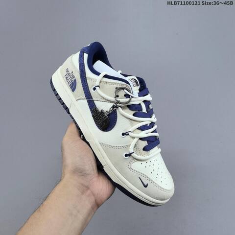 Nike SB Dunk Low White Navy Blue EU 36-45 Skate Shoe - Unisex (BS-61858)