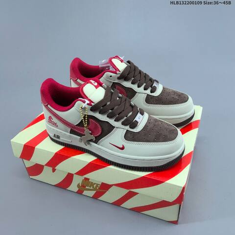 Nike Air Force 1 07 LV8 Light Brown Dark Brown Red EU 36-45 Sneaker - Unisex (BS-62103)
