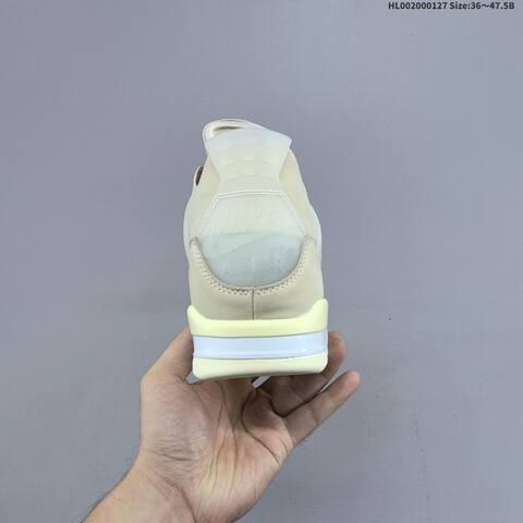 Off-White x Air Jordan 4 Retro Cream Sail OW AIR JORDAN 4 Aj4 Lifestyle (BS-66801)