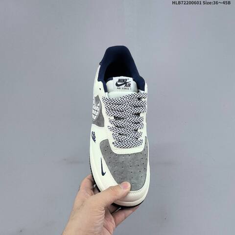 Nike Air Force 1 07 LV8 JR8888 004 Off White Grey Navy Blue EU 36 45 Skate Shoe EU 36-45 - Unisex (BS-60007)