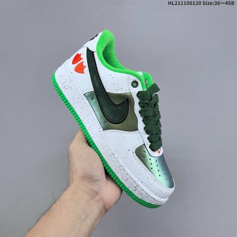 Nike Air Force 1 Low White Green Orange EU 36-45 Sneaker - Unisex (BS-61878)