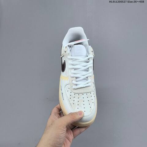Nike Air Force 1 07 White Beige Burgundy Pale Yellow EU 36-45 Skate Shoe - Unisex (BS-60078)