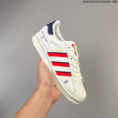 Adidas Superstar DIY Off White Red Navy Blue EU 36-45 Skate Shoe - Unisex (BS-65516)