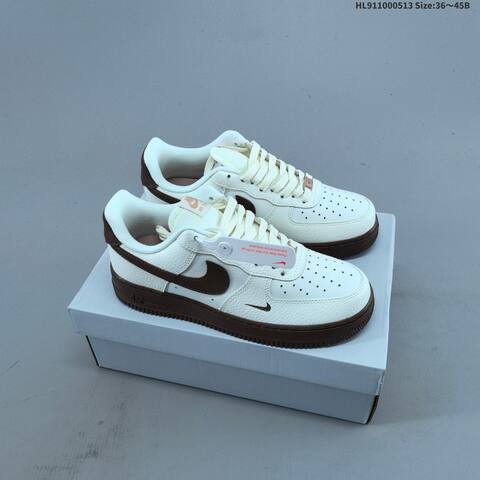 Nike Air Force 1 07 Low White Brown Light Gray EU 36-45 Sneaker - Unisex (BS-60339)