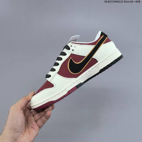Nike Dunk SB Low Off White Dark Burgundy Black Gold EU 36-45 Skate Shoe - Unisex (BS-61965)