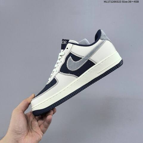 Nike Air Force 1 07 Low Sail Navy Blue Grey EU 36-45 Sneaker - Unisex (BS-61163)