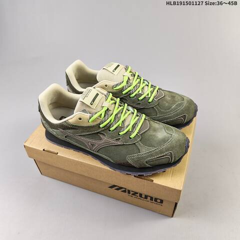 Mizuno Wave Rider 10 Olive Green Beige Neon Green EU 36-45 Running Shoe Running Sneakers - Unisex (BS-69852)