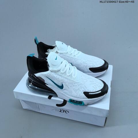 Nike Air Max 270 Flyknit White Black Teal EU 40-45 Running Shoe - Men's (BS-60683)