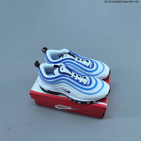 Nike Air Max 97 SE Black White Blue Neon Green EU 40-45 Sneaker - Men's (BS-59975)
