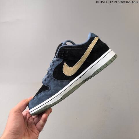Nike SB Dunk Low Pro HF3063-002 Black Navy Blue Beige White EU 36-45 Skate Shoe - Unisex (BS-62566)