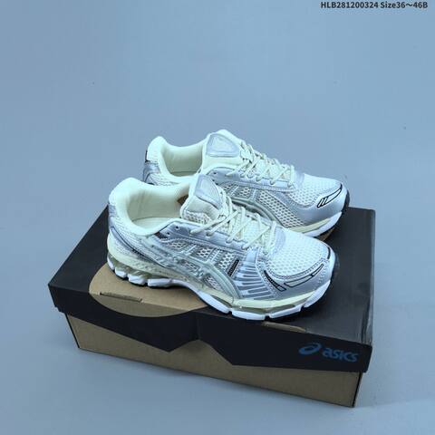 ASICS Gel-Kayano 12 1 Cream Silver Blue Orange EU 36-46 Running Shoe Running Sneakers - Unisex (BS-68976)