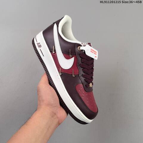 Nike Air Force 1 07 Burgundy Red White Gold EU 36-45 Sneaker - Unisex (BS-62666)
