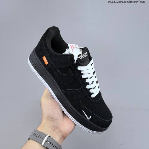 Nike Air Force 1 07 Black White Orange EU 36-45 Sneaker - Unisex (BS-61043)