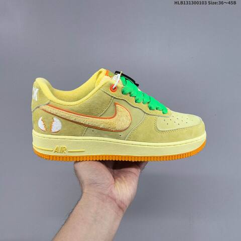 Nike Air Force 1 07 Low Oregon Ducks White Dark Green Bright Green Orange EU 36-45 Sneaker - Unisex (BS-62262)