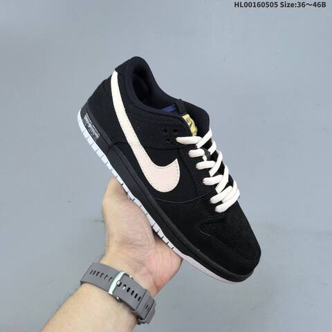 Nike SB Dunk Low Pink Hole Black Pale Pink White Yellow EU 36-46 Skate Shoe - Unisex (BS-60516)