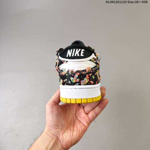 Nike SB Zoom Dunk Low White Black Multicolor Yellow EU 36-45 Skate Shoe - Unisex (BS-62960)