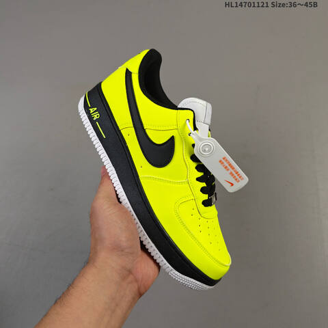 Nike Air Force 1 Low Neon Yellow Black White EU 36-45 Sneaker - Unisex (BS-63316)