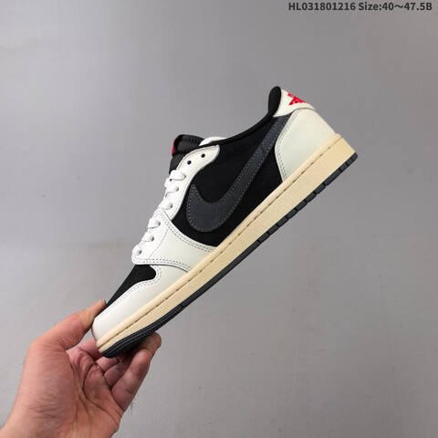 Travis Scott x Air Jordan 1 Low Medium Olive 5 0 AIR JORDAN 1 Aj1 Lifestyle (BS-67413)