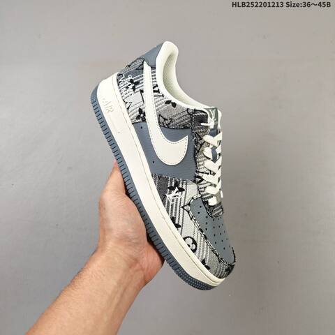 Nike Air Force 1 Low Grey Off White Black EU 36-45 Sneaker - Unisex (BS-62715)