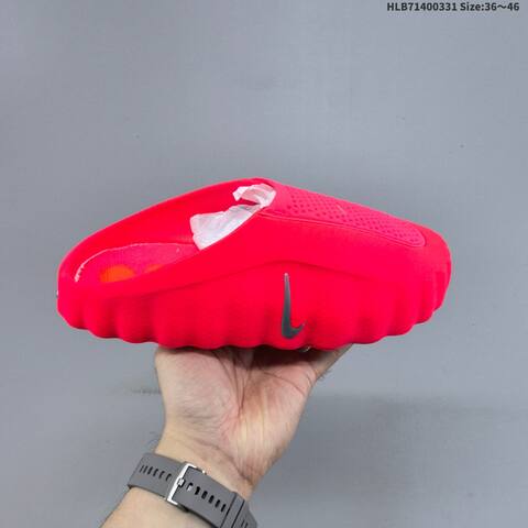 Nike Mind 001 Recovery Slide Light Beige Bright Red Silver Orange EU 36-46 Slides - Unisex (BS-61016)