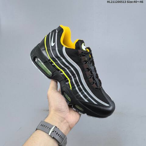 Nike Air Max 95 Black Yellow Silver Neon Green EU 40-46 Running Shoe - Men's (BS-60355)