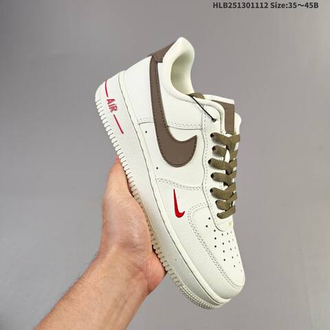 Nike Air Force 1 07 Light Beige Dark Grey Gum Brown EU 35-46 Sneaker - Unisex (BS-63826)