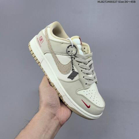 Nike Dunk Low Beige White Red Khaki EU 36-45 Skate Shoe - Unisex (BS-61106)
