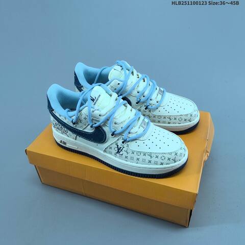 Nike Air Force 1 07 LV8 Off White Grey Red Navy Blue EU 36-45 Sneaker - Unisex (BS-61818)