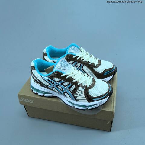 ASICS Gel-Kayano 12 1 Cream Silver Blue Orange EU 36-46 Running Shoe Running Sneakers - Unisex (BS-68976)