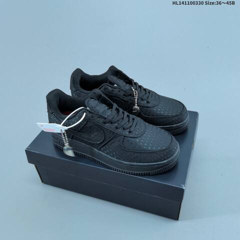 Nike Air Force 1 Low Triple Black White Pink EU 36-45 Sneaker - Unisex (BS-61026)