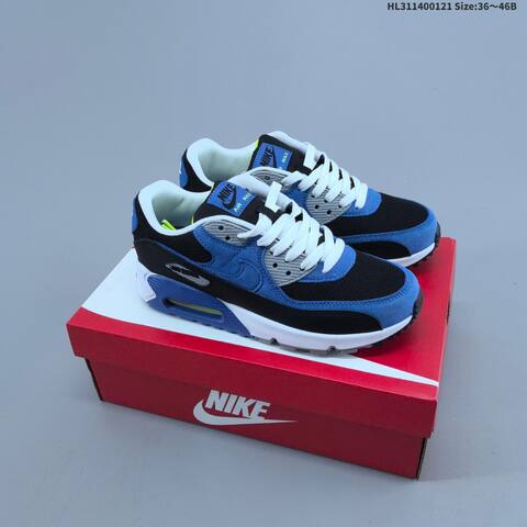 Nike Air Max 90 Black Blue White Grey Volt White Metallic Gold EU 36-46 Sneaker - Unisex (BS-61857)