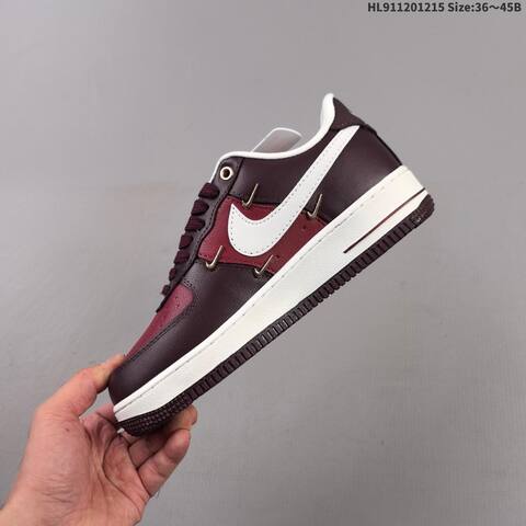 Nike Air Force 1 07 Burgundy Red White Gold EU 36-45 Sneaker - Unisex (BS-62666)