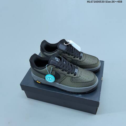 Nike Air Force 1 07 Black Dark Grey Yellow EU 36-45 Sneaker - Unisex (BS-60057)