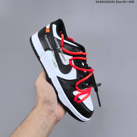 Nike SB Dunk Low Pro Black White Bright Orange EU 36-45 Skate Shoe - Unisex (BS-62269)