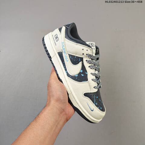 Nike SB Dunk Low Retro DIY Beige Black White EU 36-45 Skate Shoe - Unisex (BS-62725)