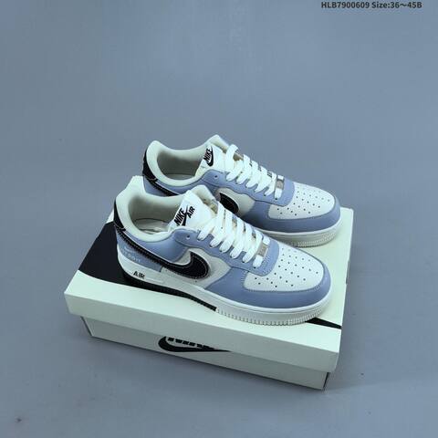 Nike Air Force 1 07 Low Off White Light Blue Black EU 36-45 Sneaker - Unisex (BS-59925)