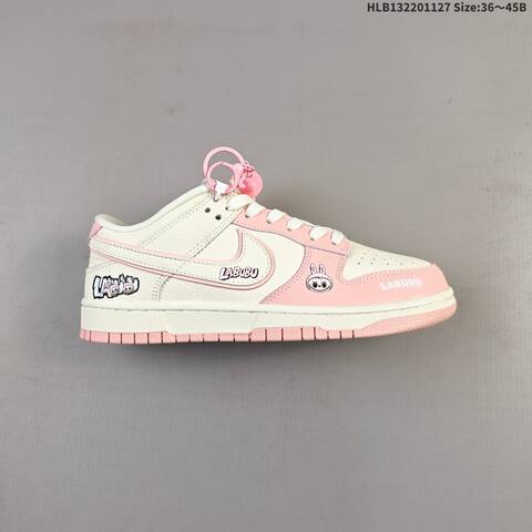 Nike SB Dunk Low Labubu Custom Sail Light Pink White EU 36-45 Skate Shoe - Unisex (BS-63009)