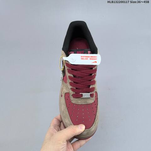 Nike Air Force 1 07 LV8 Brown Burgundy Black Gold EU 36-45 Sneaker - Unisex (BS-61939)