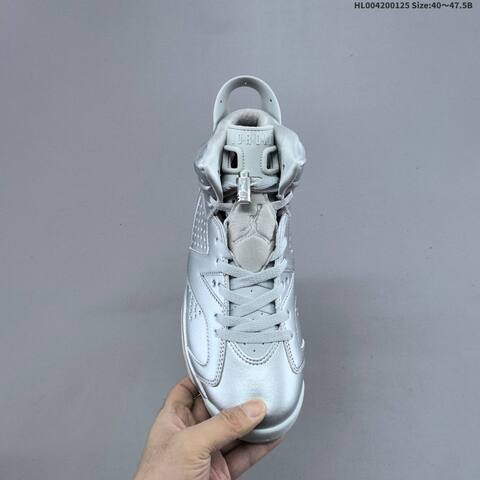 PSG x Air Jordan 6 Retro Paris Silver Metallic AIR JORDAN 6 Aj6 Lifestyle (BS-66835)