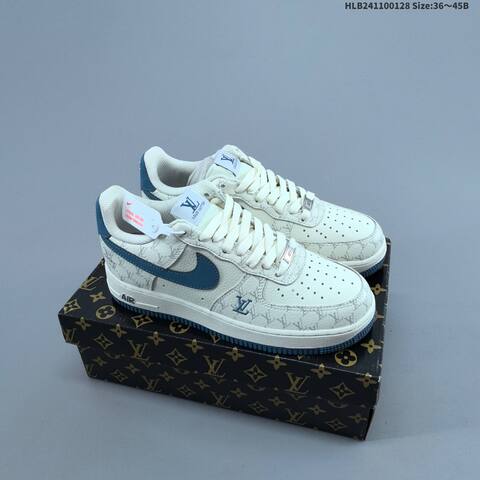 Nike Air Force 1 07 LV8 Off White Blue EU 36-45 Sneaker - Unisex (BS-61689)