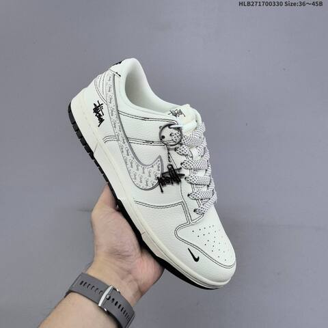 Nike Dunk SB Low Stussy Off White Black Grey EU 36-45 Skate Shoe - Unisex (BS-61034)
