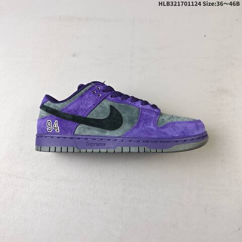 Nike SB Dunk Low Pro Supreme Purple Grey Black Blue EU 36-46 Skate Shoe - Unisex (BS-63137)