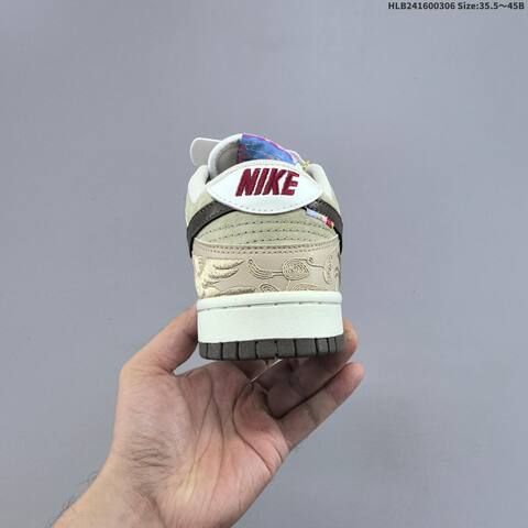 Nike SB Dunk Low Pegasus Pack CNY White Beige Olive Dark Brown Red EU 35 5-45 Skate Shoe - Unisex (BS-61463)
