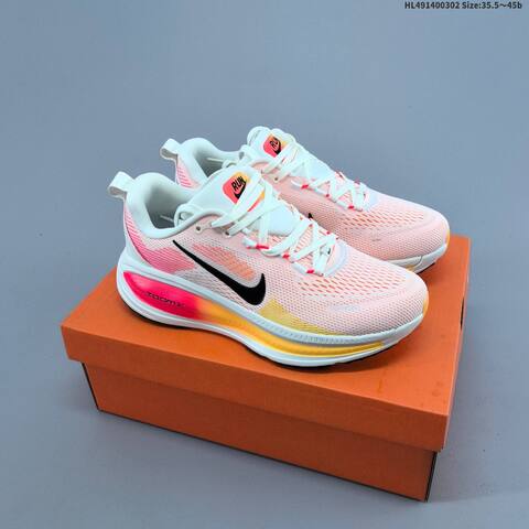 Nike Vomero 18 ReactX Air Zoom White Black Neon Green Orange EU 35 5-45 Running Shoe - Unisex (BS-61481)