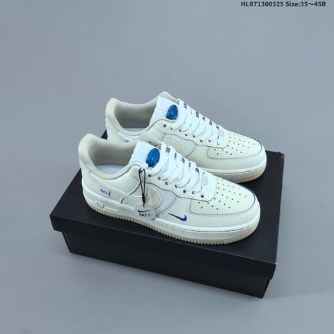 Nike Air Force 1 07 FB1839-111 White Beige Blue Gum EU 35-45 Skate Shoe - Unisex (BS-60145)
