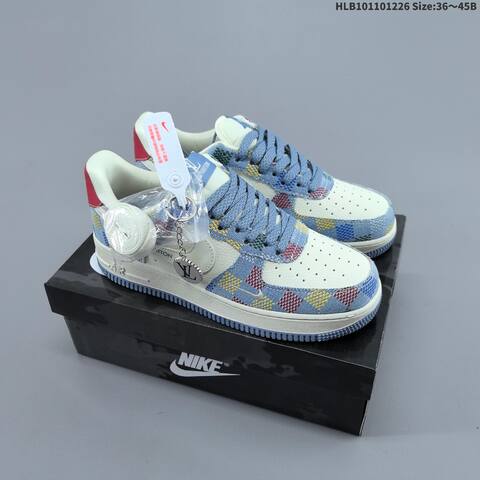Nike Air Force 1 07 LV8 Off White Dark Purple Black EU 36-45 Sneaker - Unisex (BS-62429)